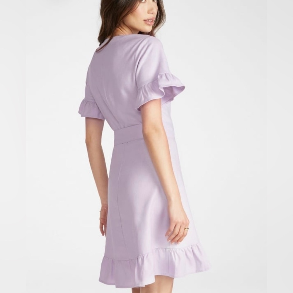 LilacRUFFLE WRAP DRESS - Picture 2 of 5